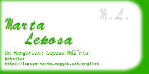 marta leposa business card